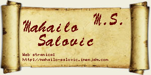 Mahailo Šalović vizit kartica